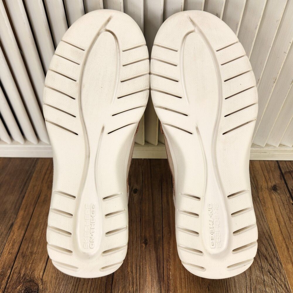 Skechers Slip-Ins On-The-Go Flex Palmilla Boat Shoes Women's 9 Taupe Hands Free - Picture 7 of 11